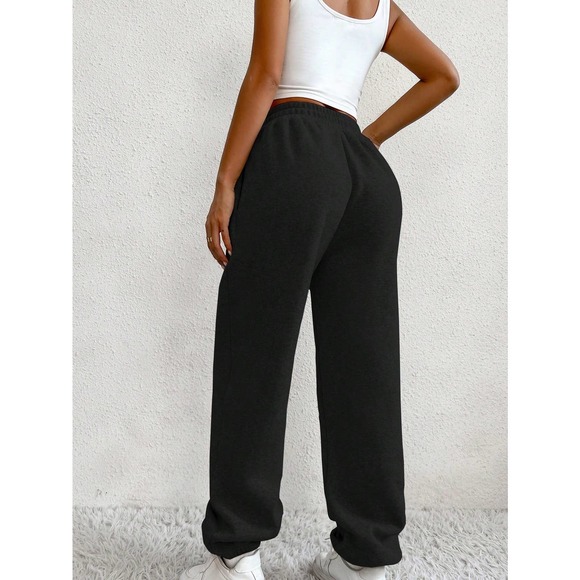 🌟 Solid Slant Pocket Sweatpants high waist - Picture 6 of 12